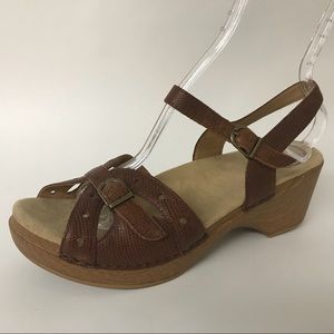DANSKO Brown Leather Comfort Clog Sandal Sz 10